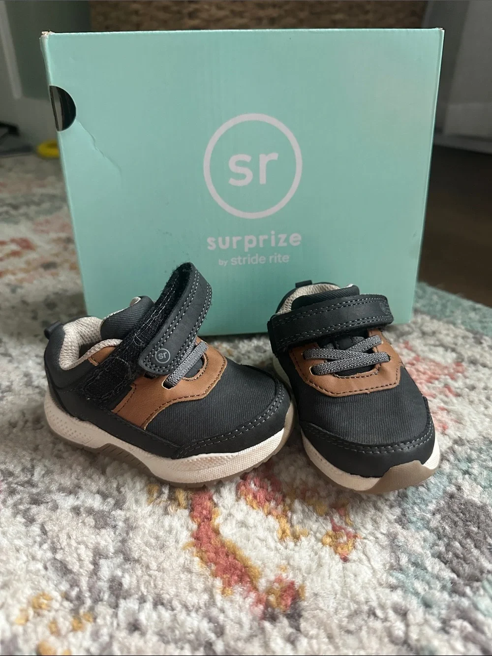 Infant Black and Brown Sneakers